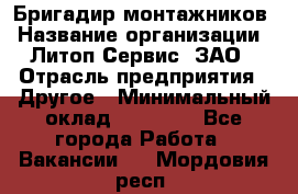 Бригадир монтажников › Название организации ­ Литоп-Сервис, ЗАО › Отрасль предприятия ­ Другое › Минимальный оклад ­ 23 000 - Все города Работа » Вакансии   . Мордовия респ.